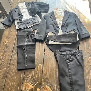 Toddler Tuxedo Bundle (2) + Shirts + Cummerbunds | 2T + Smaller | Measured